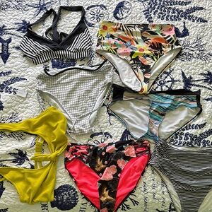 Black and Pink Bikini Swim Set